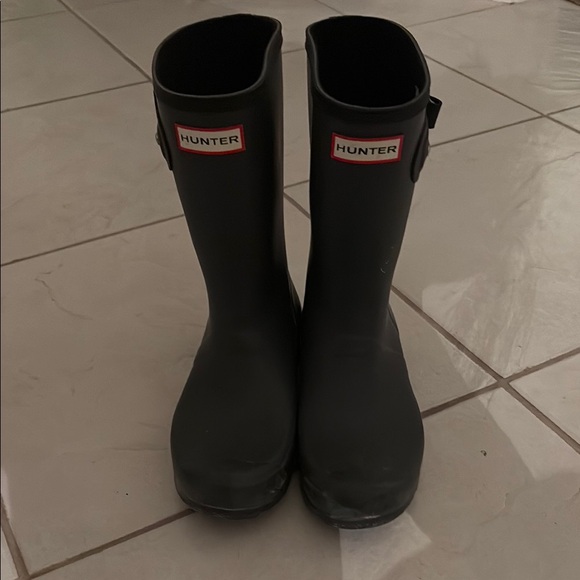 Hunter Women’s Charcoal Gray Rain Boots - Picture 1 of 8